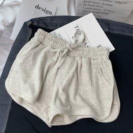 Pantaloncini grigi con vita elastica da donna estate moda donna