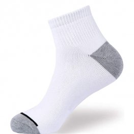 Calcetines de corte extra bajo que absorben la humedad de algodón para hombres de 1 pieza - Blanco