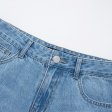 Jeans cropped in cotone con jeans skinny da uomo di distruzione