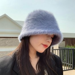 Winter Women's Fashion Rabbit fur Hat Bucket Cap