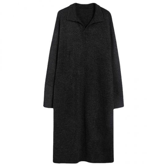 Women Lazy Style Loose Fall And Winter Knee Length Dress