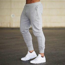 Pantalon de jogging pour homme Pantalon en coton Slim Fit Pantalon de musculation