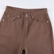 Vintage Brown Jeans For Female Classic Wide Denim Pants