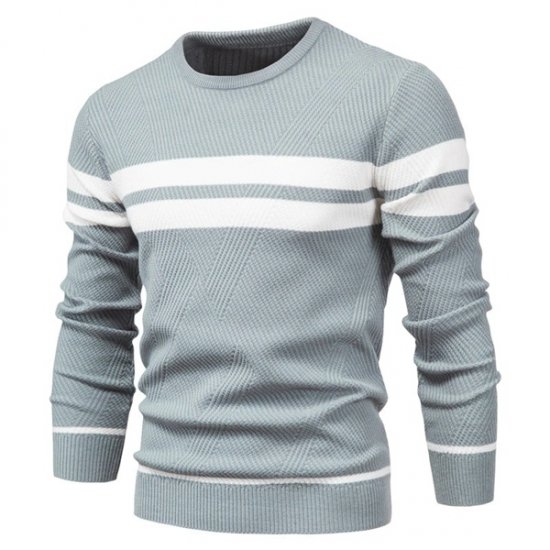 Pull à rayures d\'hiver pour hommes Pulls chauds et épais Casual