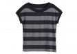 T-shirt estiva da donna in cotone a righe nere O-collo casual