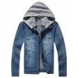 Winter Men Clothing Men's Hooded Denim Jacket Outdoors