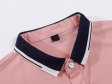 Polo da uomo casual in cotone con risvolto alla moda - rosa