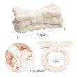 Facial Makeup Adjustable Elastic Cosmetic Bowknot Hair Band (White 1 Pcs)