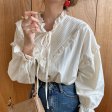 Nouveau Creux Out Vintage Casual Tops Élégants Femmes Chemises